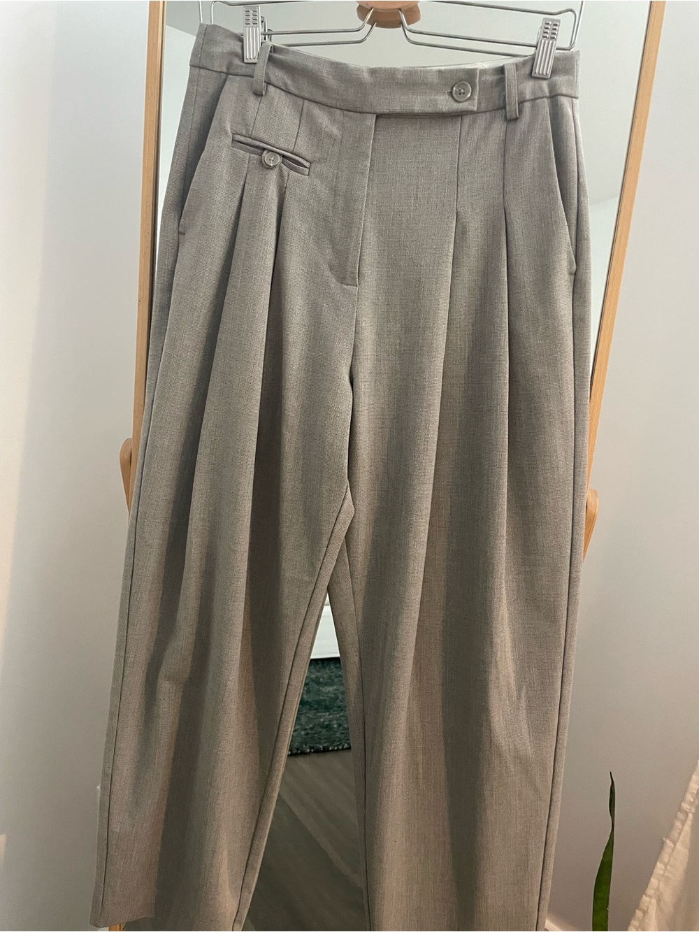 Soaked in Luxury (Simons) Barrel-Leg Pleated Pants